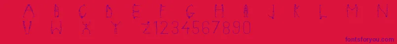 Skeletonalphabet Font – Purple Fonts on Red Background