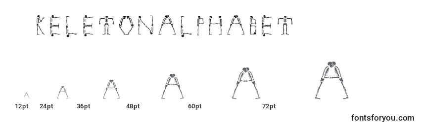 Skeletonalphabet Font Sizes