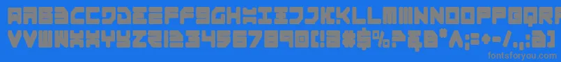 フォントOmega3c – 青い背景に灰色の文字