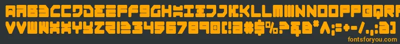 フォントOmega3c – 黒い背景にオレンジの文字