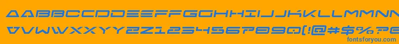 Freeagentsemital-Schriftart – Blaue Schriften auf orangefarbenem Hintergrund