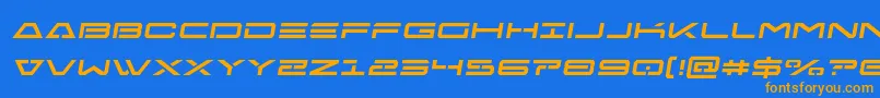 Freeagentsemital Font – Orange Fonts on Blue Background