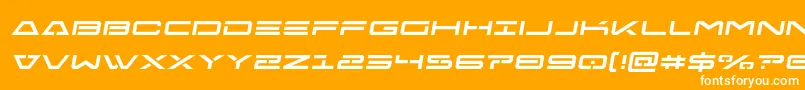 Fonte Freeagentsemital – fontes brancas em um fundo laranja