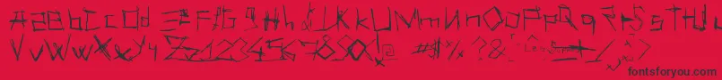 LesSuppos Font – Black Fonts on Red Background