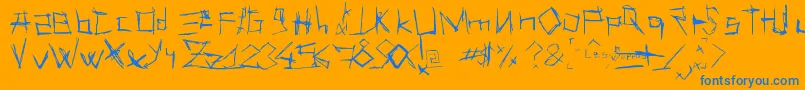 LesSuppos Font – Blue Fonts on Orange Background
