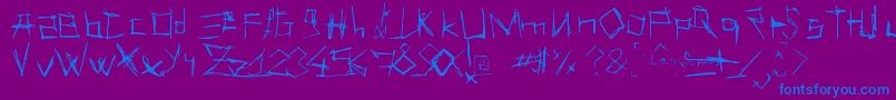 Шрифт LesSuppos – синие шрифты на фиолетовом фоне