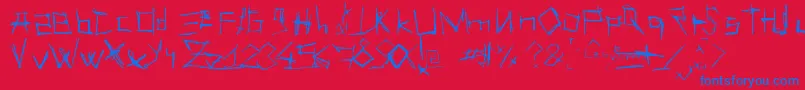 LesSuppos Font – Blue Fonts on Red Background