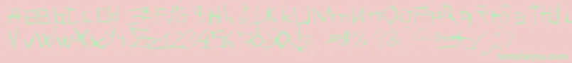 LesSuppos Font – Green Fonts on Pink Background