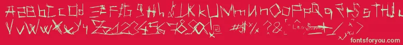 LesSuppos Font – Green Fonts on Red Background