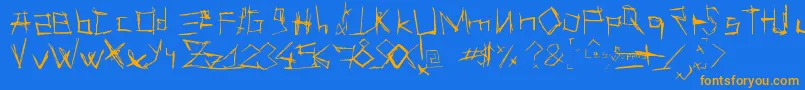 LesSuppos Font – Orange Fonts on Blue Background
