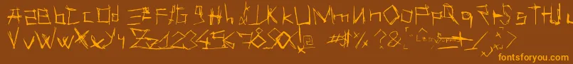 LesSuppos Font – Orange Fonts on Brown Background