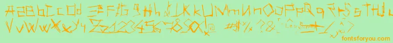 LesSuppos Font – Orange Fonts on Green Background