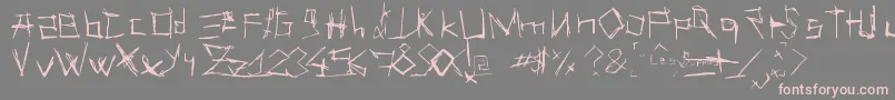フォントLesSuppos – 灰色の背景にピンクのフォント