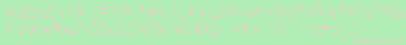 LesSuppos Font – Pink Fonts on Green Background
