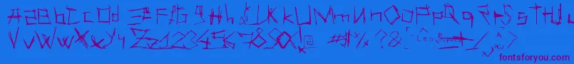 LesSuppos Font – Purple Fonts on Blue Background
