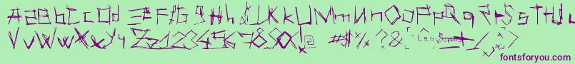 Шрифт LesSuppos – фиолетовые шрифты на зелёном фоне