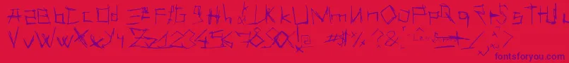 LesSuppos Font – Purple Fonts on Red Background