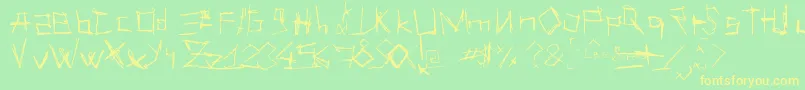 LesSuppos Font – Yellow Fonts on Green Background