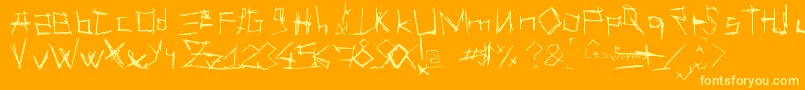 フォントLesSuppos – オレンジの背景に黄色の文字