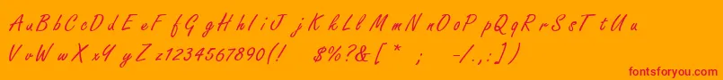 Fss Font – Red Fonts on Orange Background