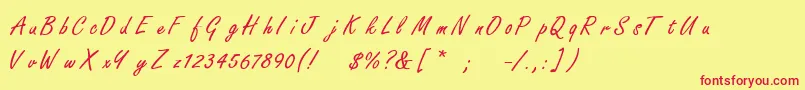 Fss Font – Red Fonts on Yellow Background