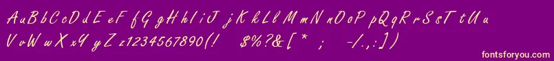 Fss Font – Yellow Fonts on Purple Background