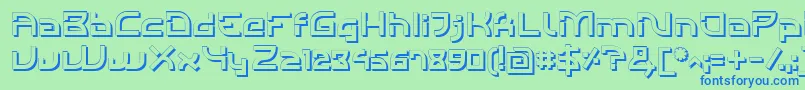 Шрифт IndividigitalShaded – синие шрифты на зелёном фоне
