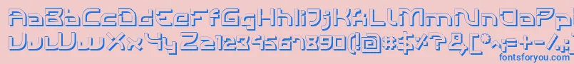 IndividigitalShaded-Schriftart – Blaue Schriften auf rosa Hintergrund