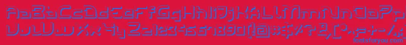フォントIndividigitalShaded – 赤い背景に青い文字