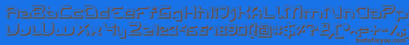 フォントIndividigitalShaded – 茶色の文字が青い背景にあります。
