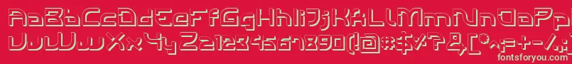 フォントIndividigitalShaded – 赤い背景に緑の文字