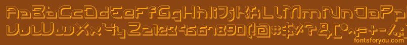 IndividigitalShaded-fontti – oranssit fontit ruskealla taustalla