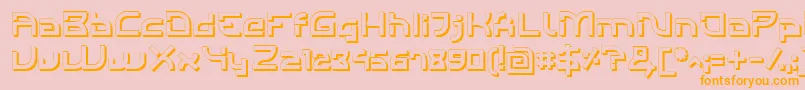 IndividigitalShaded-Schriftart – Orangefarbene Schriften auf rosa Hintergrund