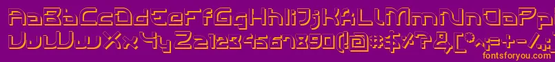 IndividigitalShaded-Schriftart – Orangefarbene Schriften auf violettem Hintergrund