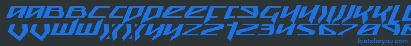 SnubfighterExpandedItalic Font – Blue Fonts on Black Background