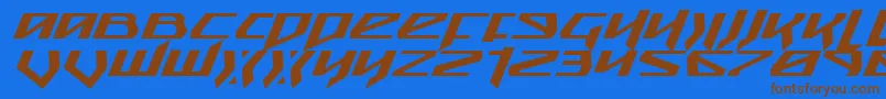 SnubfighterExpandedItalic Font – Brown Fonts on Blue Background