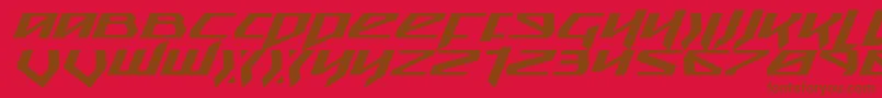 SnubfighterExpandedItalic Font – Brown Fonts on Red Background