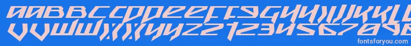 SnubfighterExpandedItalic Font – Pink Fonts on Blue Background