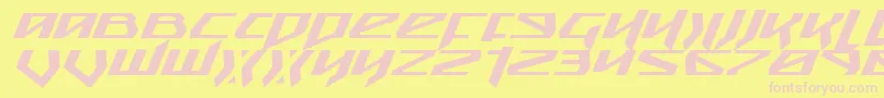 SnubfighterExpandedItalic Font – Pink Fonts on Yellow Background