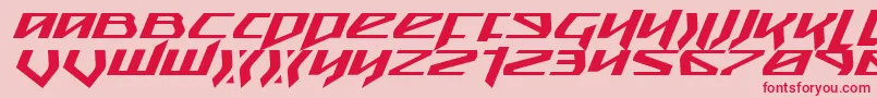 SnubfighterExpandedItalic Font – Red Fonts on Pink Background