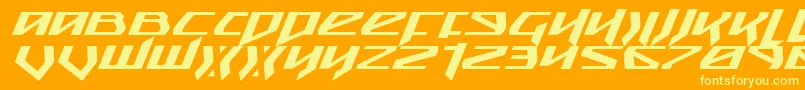 SnubfighterExpandedItalic Font – Yellow Fonts on Orange Background
