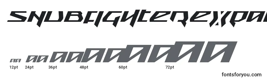 Размеры шрифта SnubfighterExpandedItalic