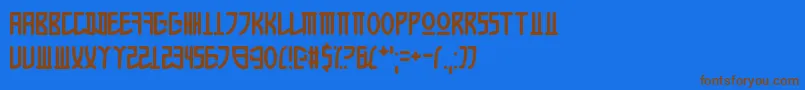 フォントAppleKorea – 茶色の文字が青い背景にあります。