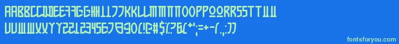 fuente AppleKorea – Fuentes Verdes Sobre Fondo Azul