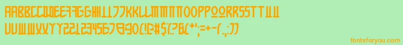 AppleKorea-Schriftart – Orangefarbene Schriften auf grünem Hintergrund