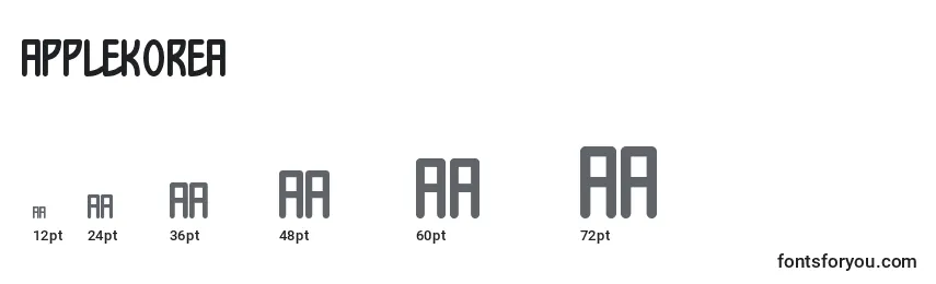 Размеры шрифта AppleKorea
