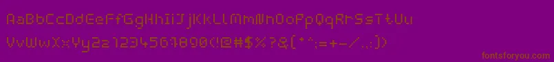 Fonte WebpixelBitmapRegular – fontes marrons em um fundo roxo