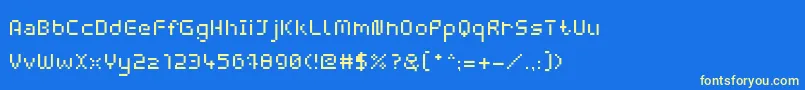 フォントWebpixelBitmapRegular – 黄色の文字、青い背景