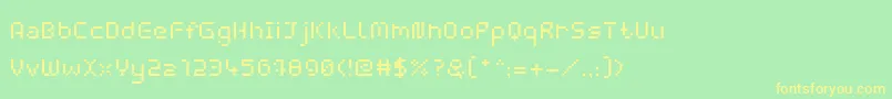 WebpixelBitmapRegular Font – Yellow Fonts on Green Background