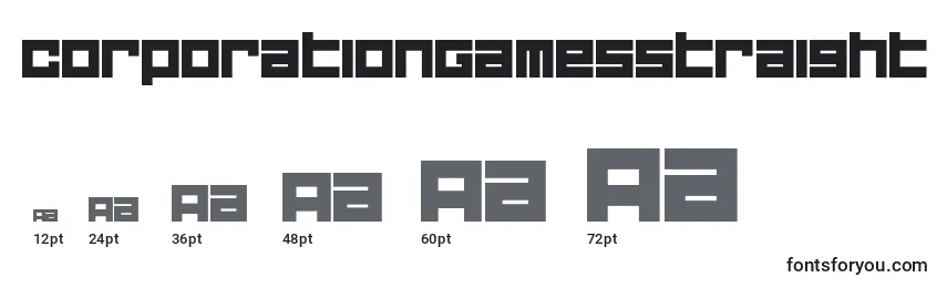 CorporationGamesStraight Font Sizes